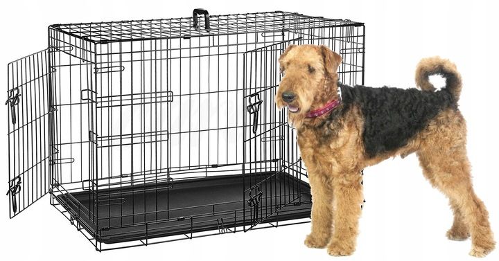 Duża Klatka Kennelowa Metalowa Kojec Dla Psów Psa 91x60x66cm Xl