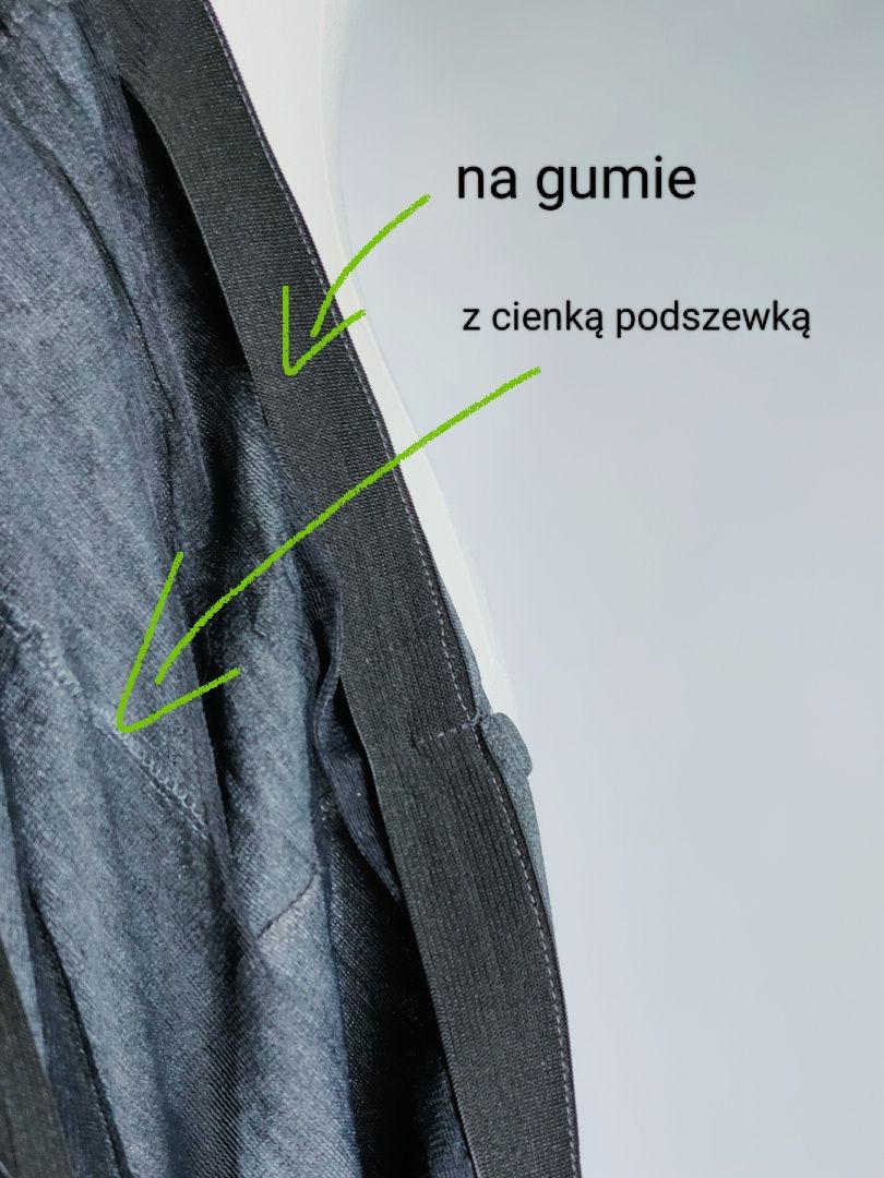Szara długa do kostek maxi spódnica z guzikami na gumie alternative