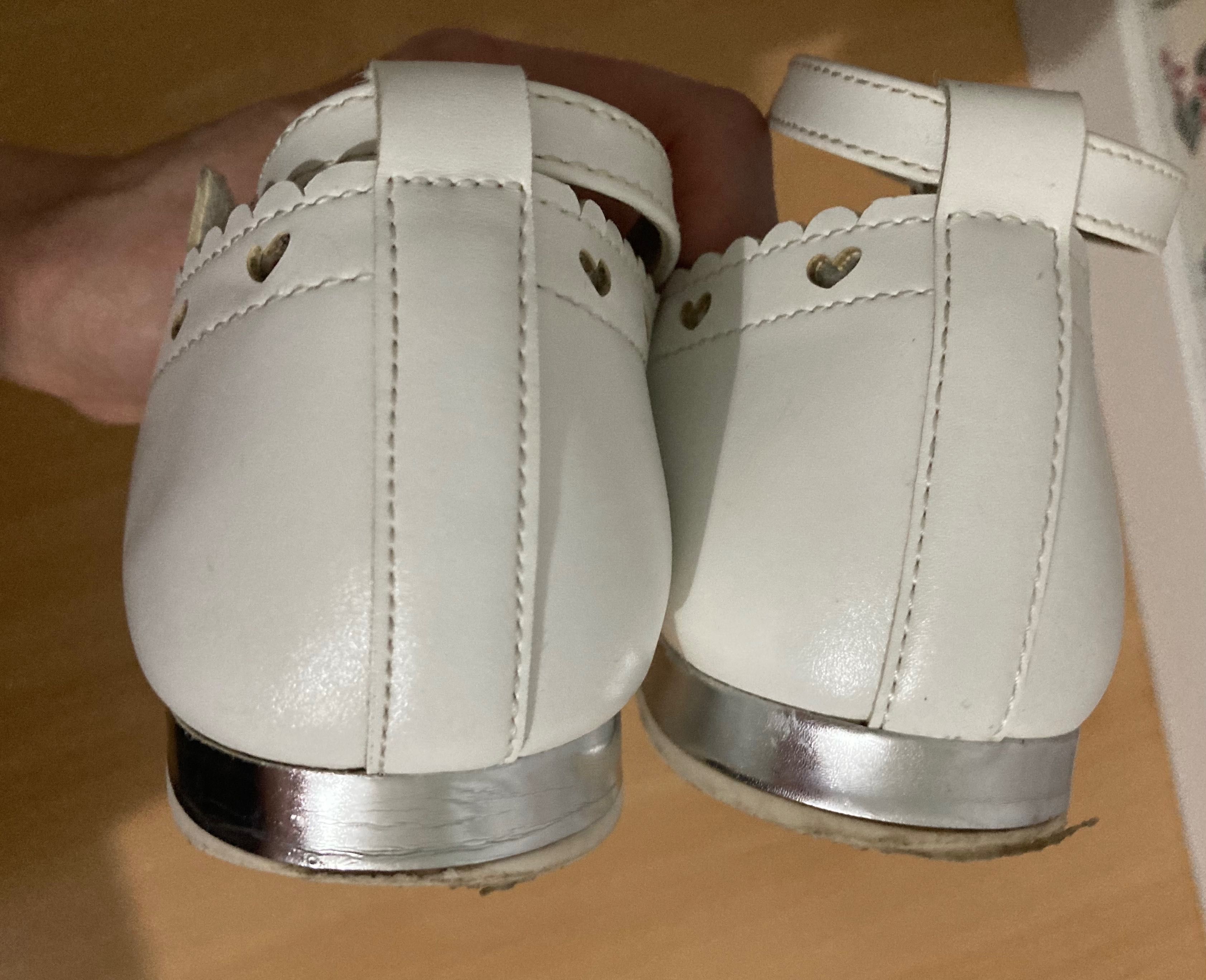 Buty białe, lakierki, komunia, baleriny