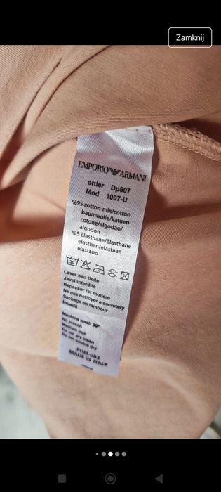 T-shirt koszulka bluzka z krótkim rękawem Emporio Armani rozmiar S