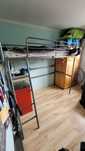 Ikea Svarta łóżko piętrowe 90x200 
Rama łóżka na antresoli, srebrny, 9