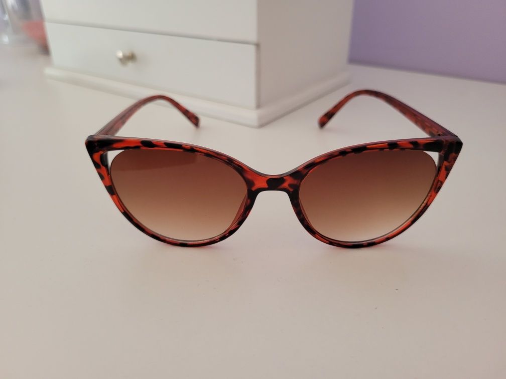 Okulary przeciwsłoneczne kocie ombre brązowe
