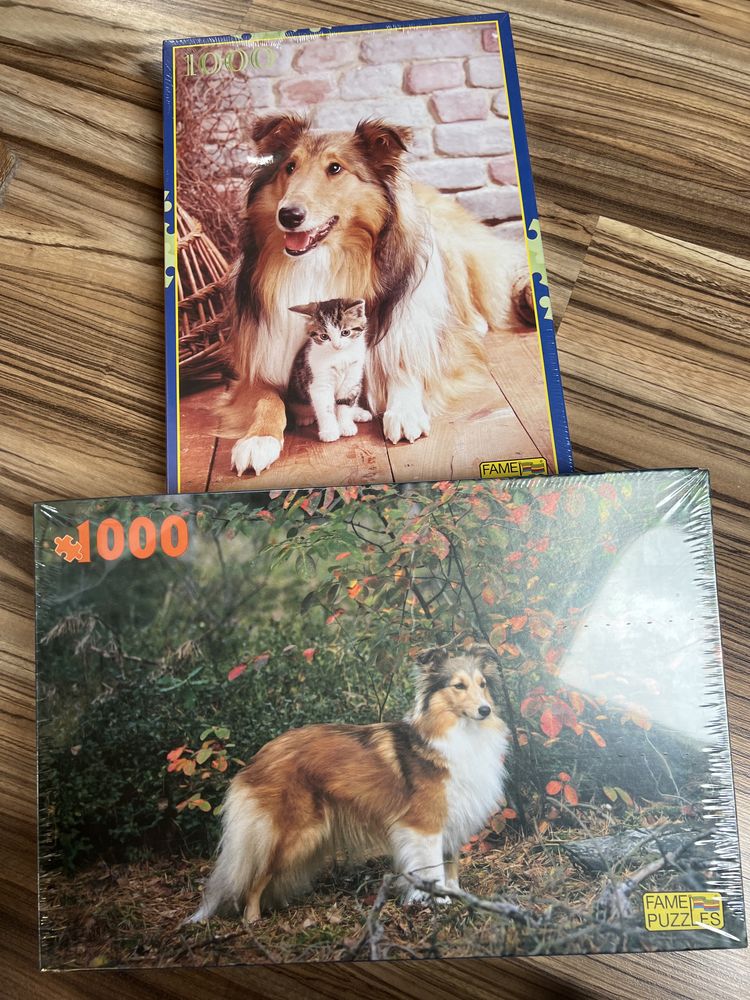 Puzzle pies typu Lassie i kot nie chinskie 2 op po 1000 sztuk