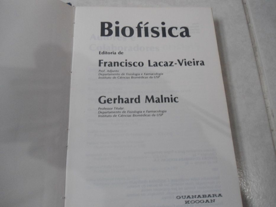 Biofísica - F.Lacaz-Vieira/G. Malnic