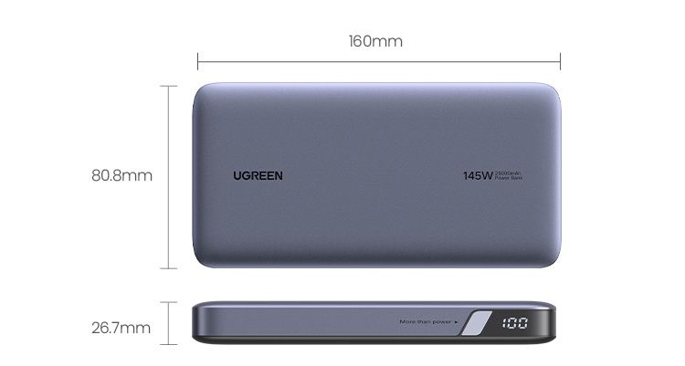 Повербанк Ugreen 25000 мАг 145 Вт