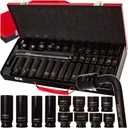 ZESTAW NASADEK UDAROWYCH 35szt 1/2" 6-KĄTNE Krótkie Długie 8-32mm