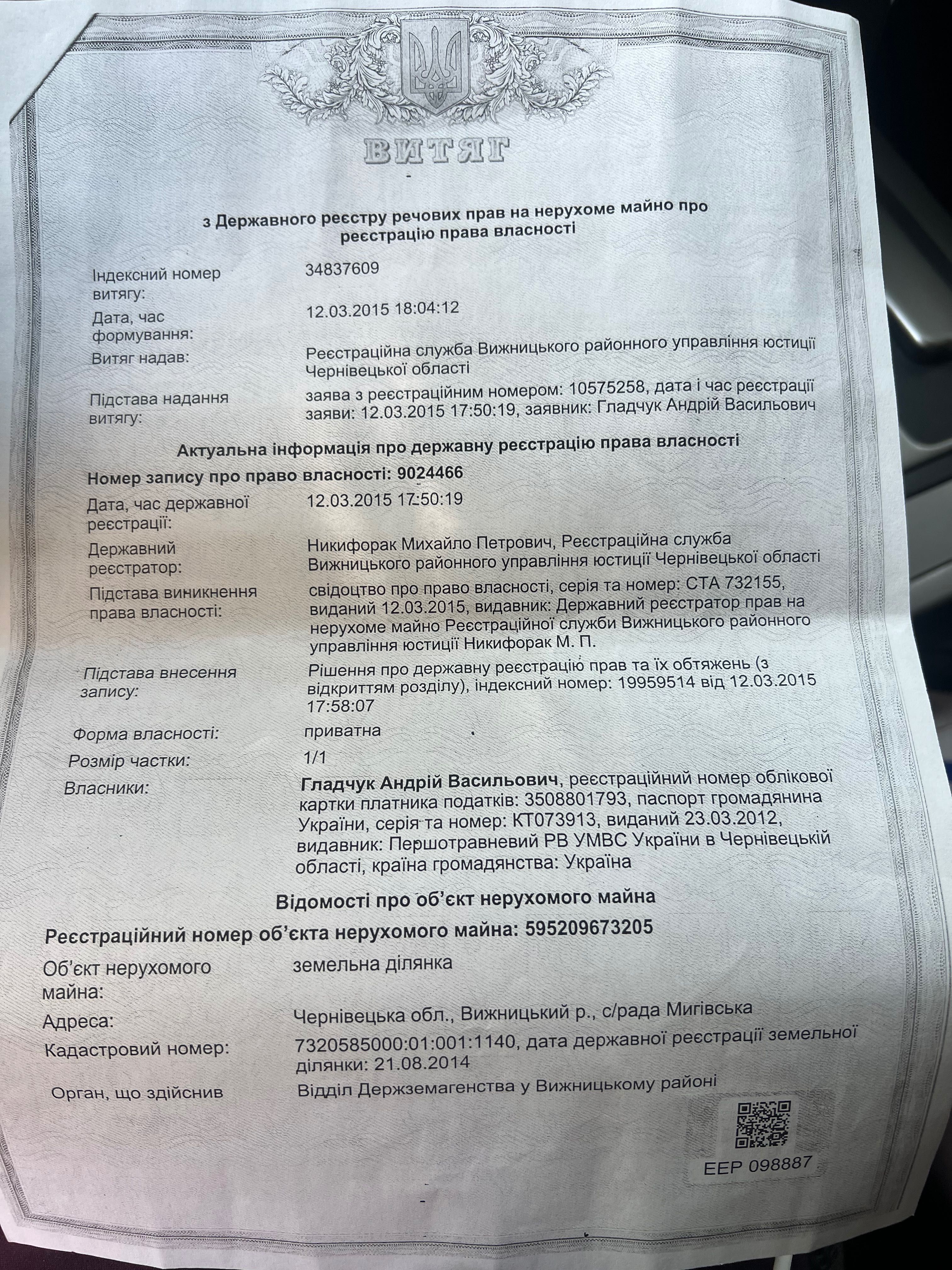 Продаж земельної ділянки в Мигове