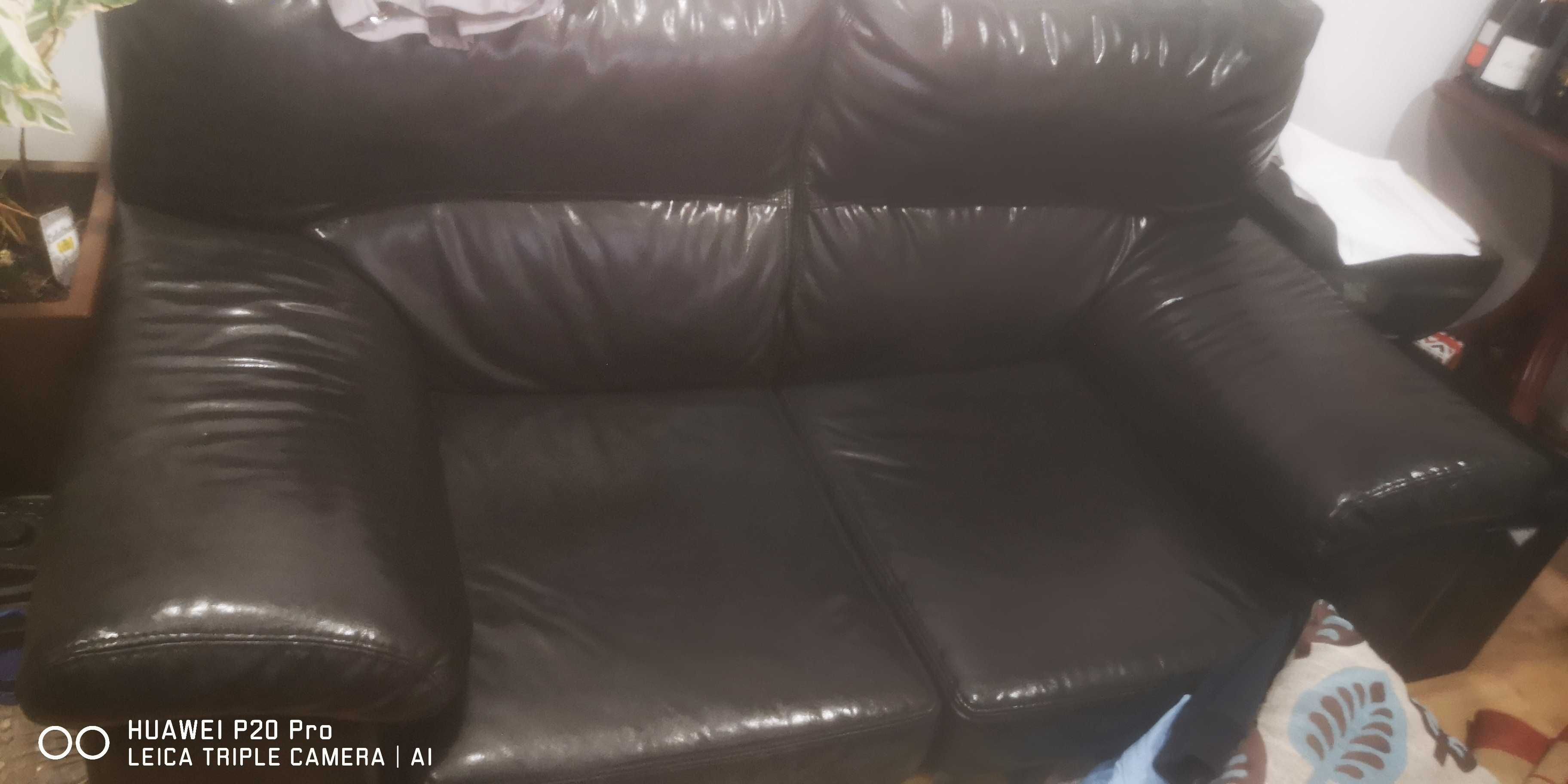 Sofa em pele  de sala de cor preto