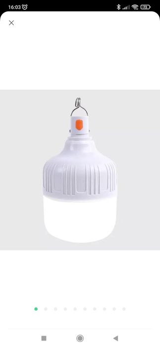 Led-лампочка світлодіодна, підвісна, з акумулятором 30w