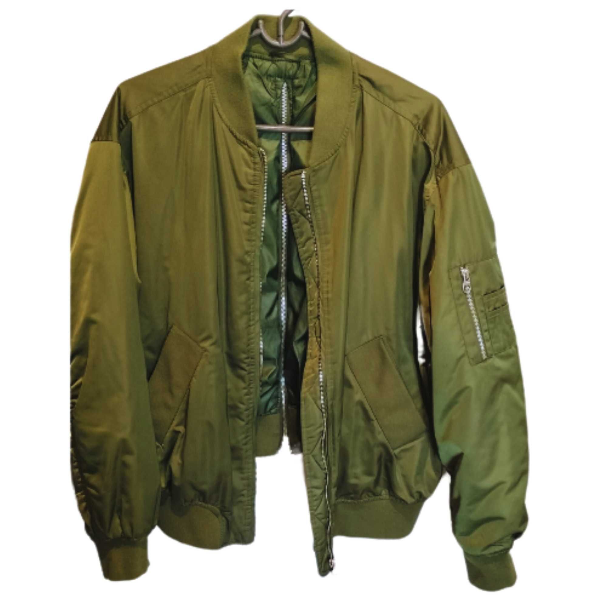 Kurtka bomberka Pull&Bear oliwkowa, rozmiar L, militarny styl