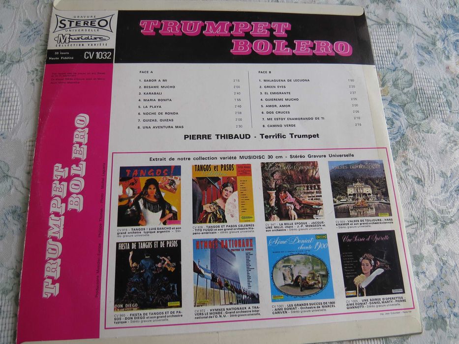 Płyta winylowa TRUMPET BOLERO Pierre Thibaud  LP