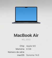 Macbook Air M2 13.6 8GB 256GB