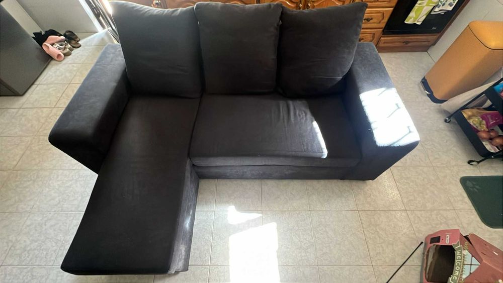 Sofá 3 Lugares com Chaise – Confortável e Super Leve