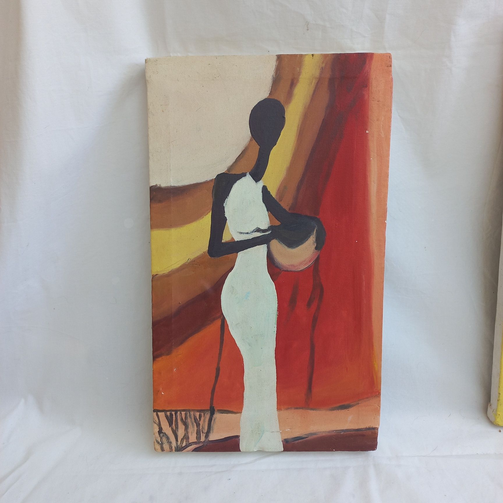 Quadro pintado à mão angolano