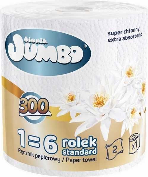 Ręcznik Papierowy 1R Słonik Jumbo Maxi 300 List 2W - 8 Szt.