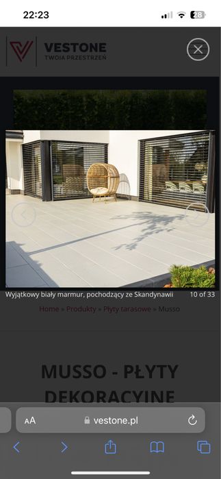 Płyty tarasowe Vestone Musso kolor Opal 80x40