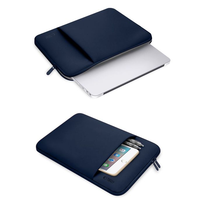 Etui Neopren Tech-Protect DO Laptopa 14" Ochrona Wstrząsy Granatowe