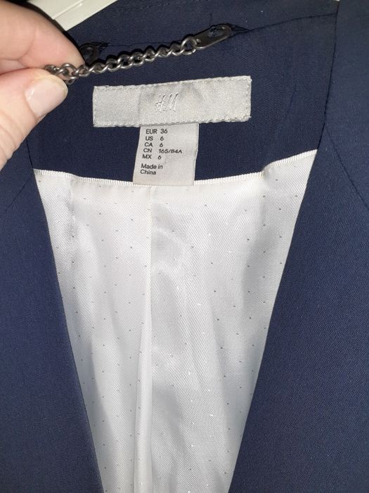 Marynarka żakiet H&M granatowy 36 jak nowy