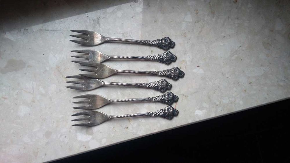 Widelczyki do ciasta, srebrzone