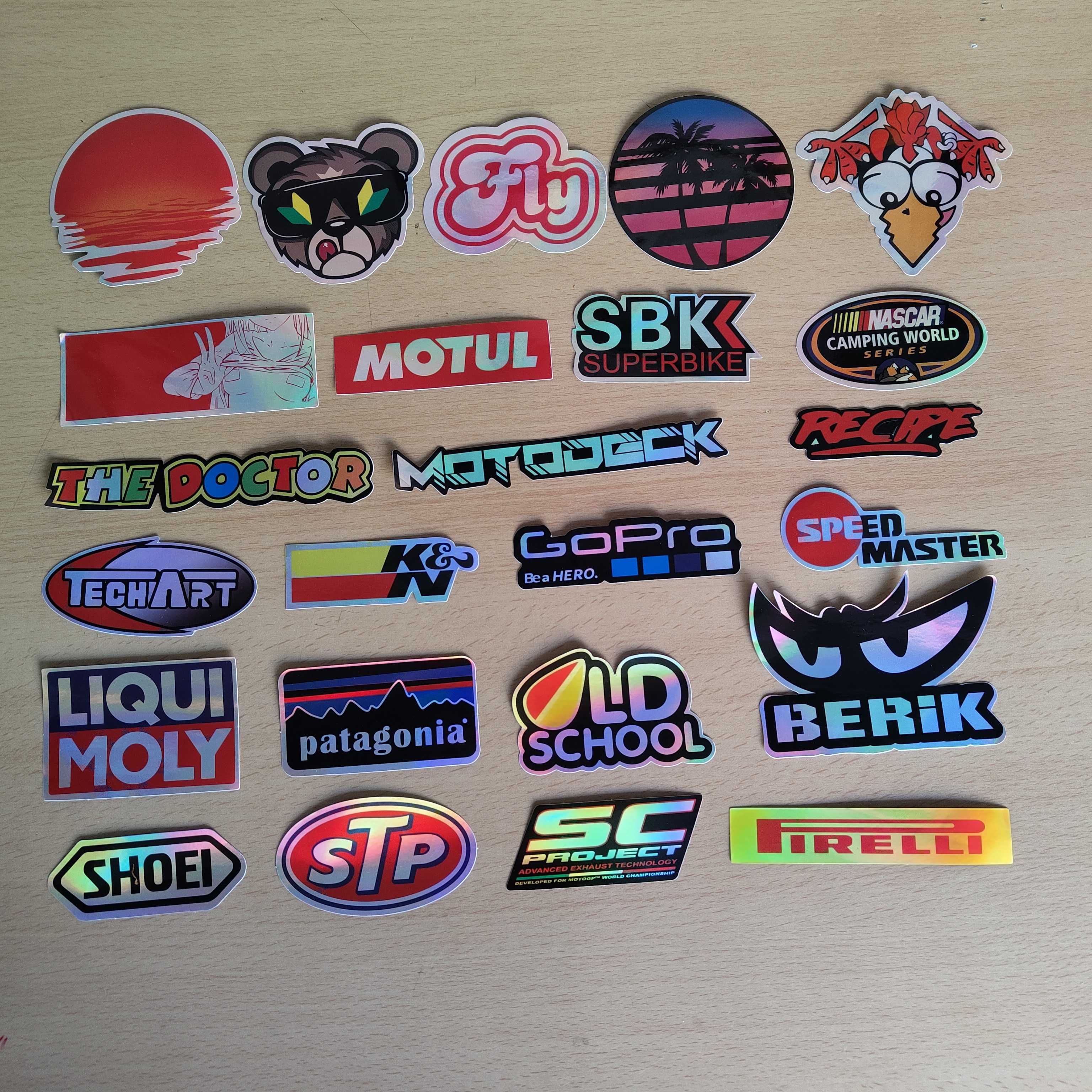 80 Stickers Autocolantes Espelhados Motas Carros