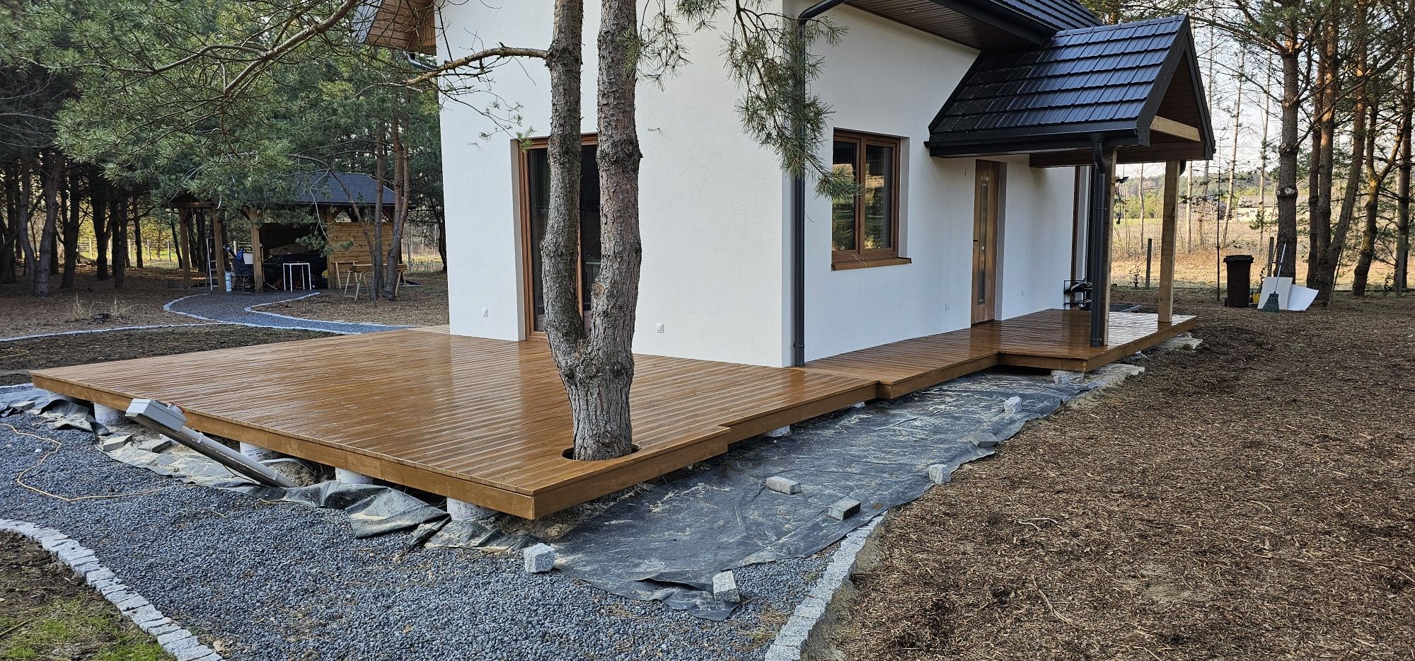 Taras drewniany, zadaszenie tarasu
