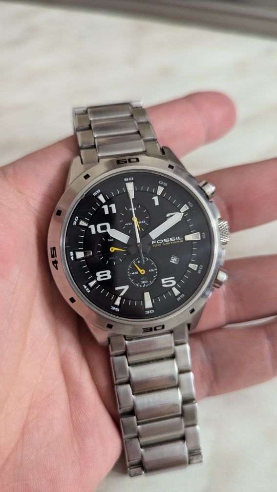 Часы Fossil blue chronograph, годинник США хронограф