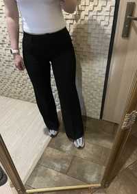 Czarne eleganckie proste spodnie 42 XL