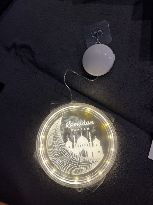 Dekoracyjne oswietelnie lampki led witraz 3D na okna lampki Ramadan