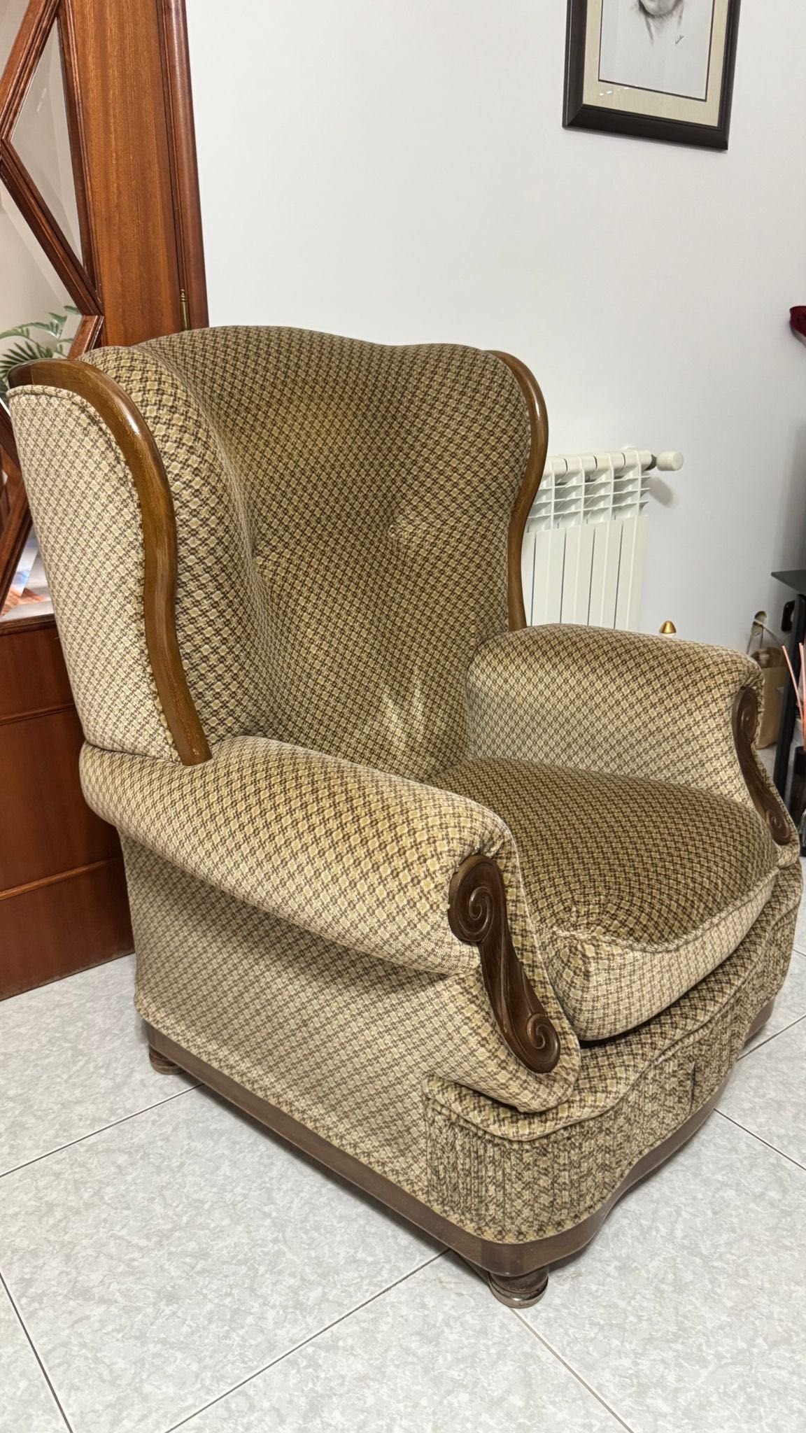 Sofá-Cama Clássico + Poltrona - Conjunto Elegante e Confortável