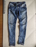 Dżinsy rurki marmurkowe skinny 34 36