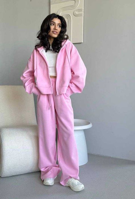 Костюм жіночий теплий фліс штани палаццо і худі | женский модель 1585