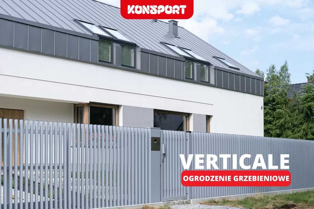 OGRODZENIE frontowe, nowoczesne, grzebieniowe KONSPORT