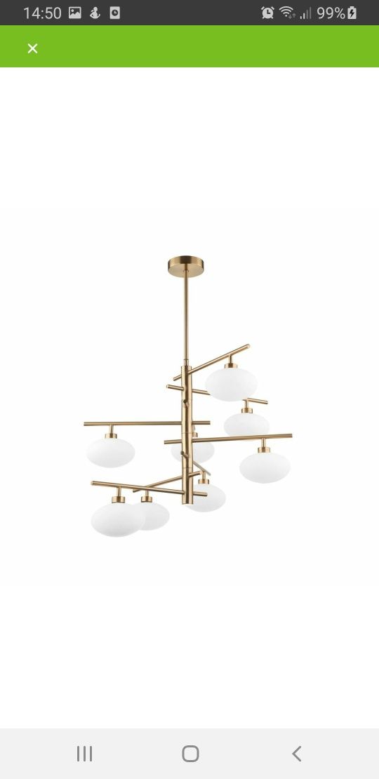 Lampa wisząca złota 8 kul