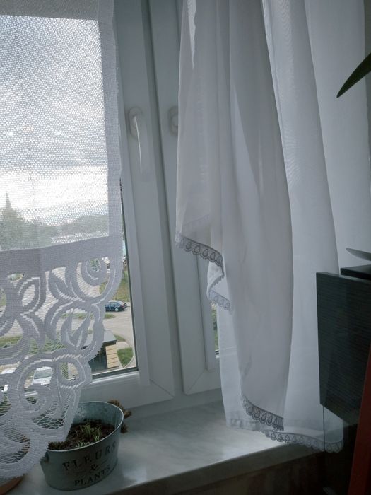 Firanka biała nowa z panelem