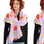 sz4 Stylowy Szal Apaszka Kolorowy Misz Masz 75x184