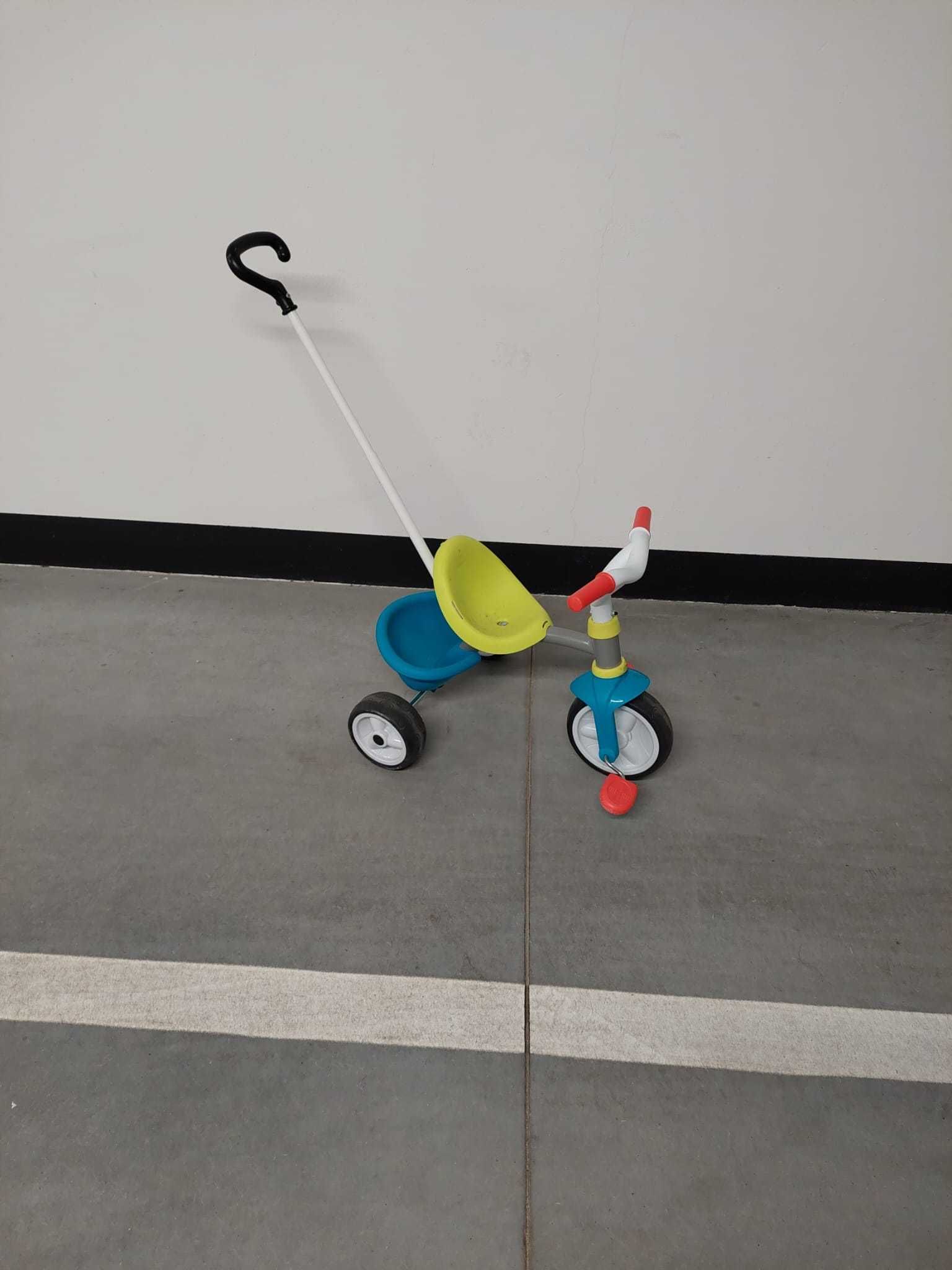 Rower trzykołowy z rączką smoby dla dziecka stan idealny