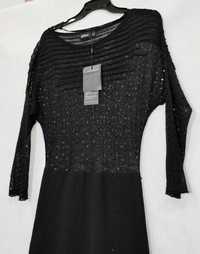 Sukienka dzianinowa ONLY L czarna sweterkowa midi SU0221