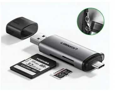 Кардрiдер UGREEN 2в1 CM185 USB-C/USB-A Card Reader SD / MicroSD card