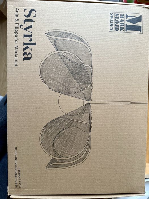 Lampa wisząca Styrka, Ø 75 cm, mosiądz/beż - Markslöjd