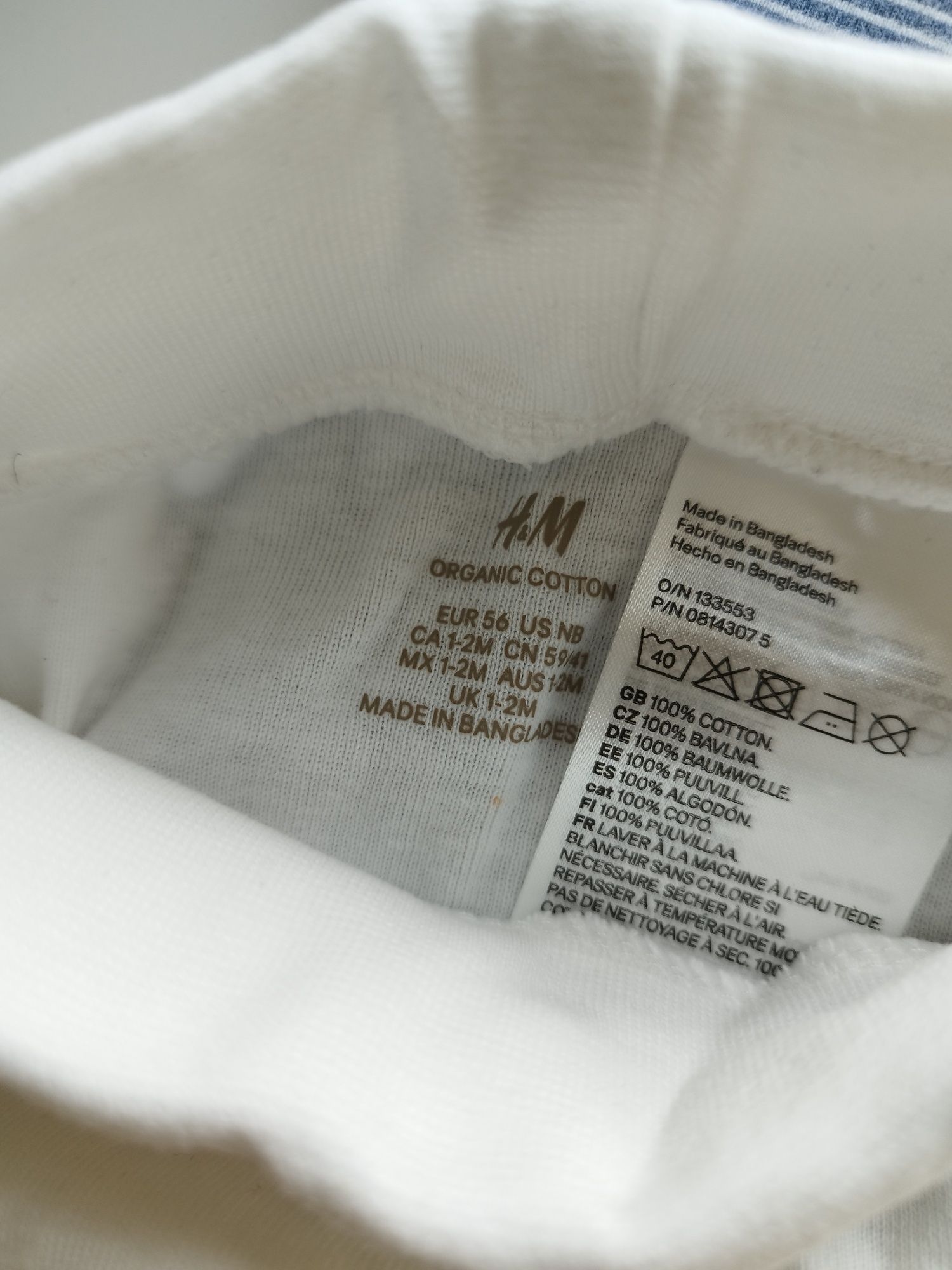 Kopertowe body i miękkie spodenki zestaw wyprawka chłopiec H&M r.56