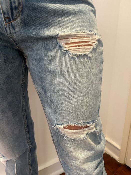 Conjunto top + calças de ganga