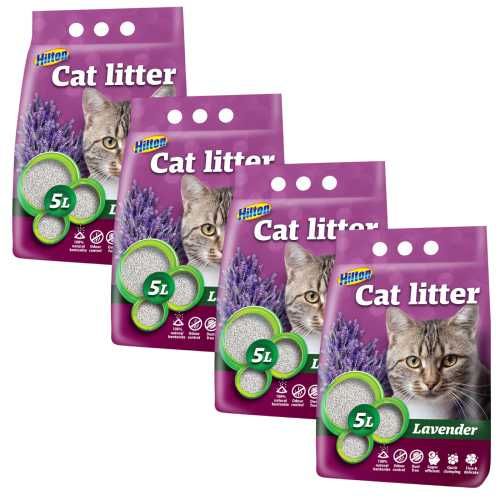 Hilton Żwirek Bentonitowy Dla Kota Zbrylający Lawendowy Pakiet 4 x 5L