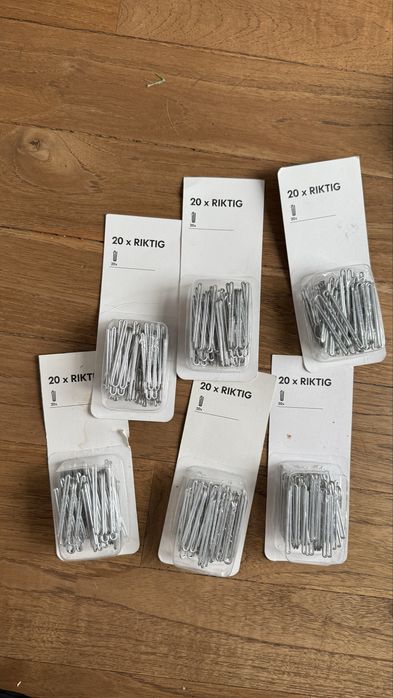 Ikea RIKTIG Haczyk do firanki, 20 szt. x 6 opakowań