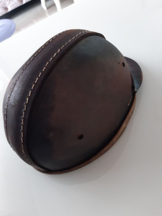 Kask zabytek górniczy skórzany oryginał PRL