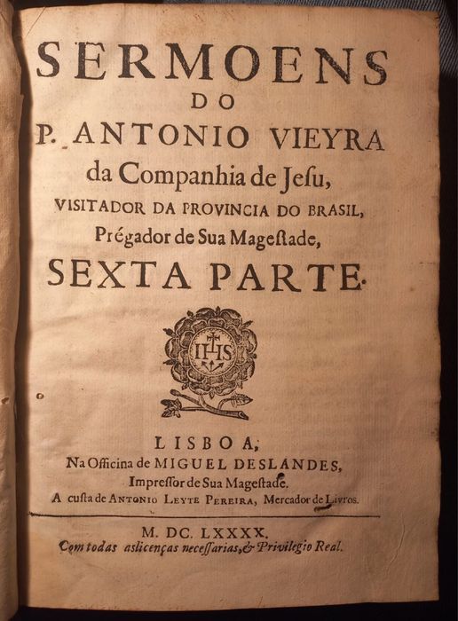 1.ª edição 1690 Sermões do Padre Antonio Vieira, Sexta Parte