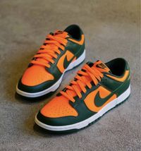 Кроссовки Nike Dunk Low Miami Hurricanes Найки данки зелені оранжеві