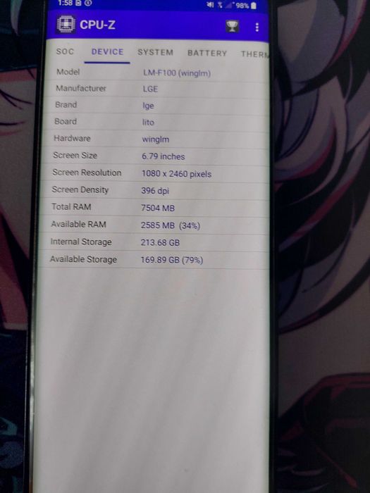 LG Wing 8 Ram 256 Rom