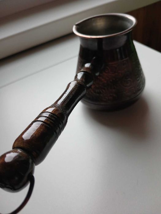 Турка джезва СлавМідь мідна Візерунок 330 мл коричнева