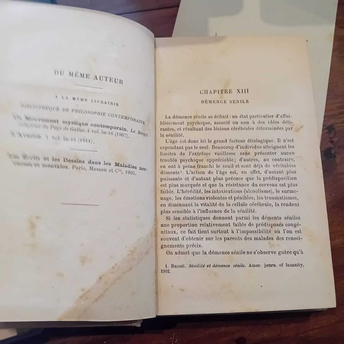 Fursac, Manuel de Psychiatrie 1923 (2 vol.)