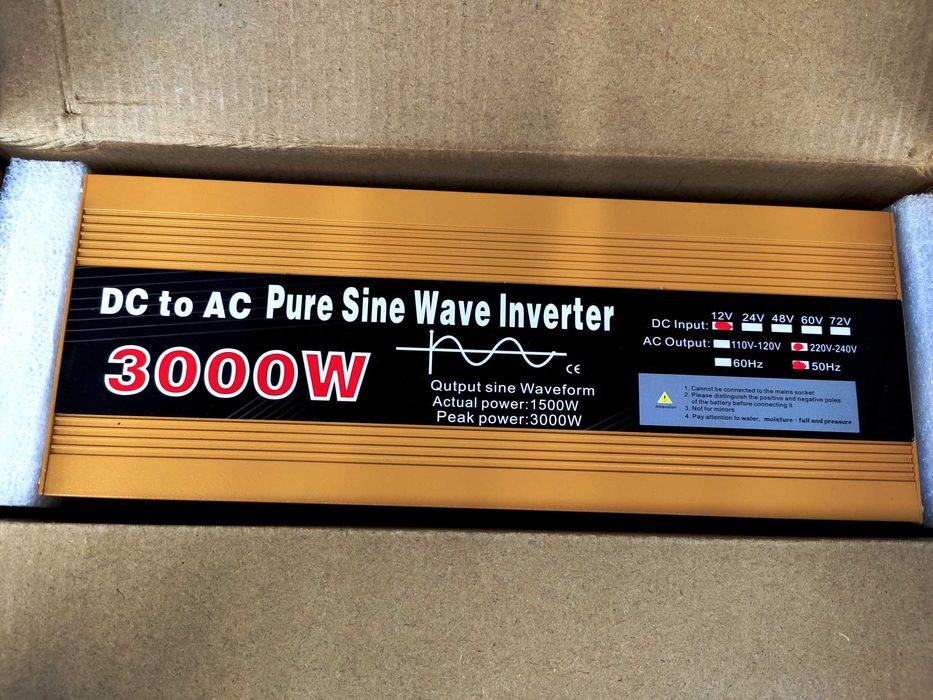 Інвертор 12В 220В 3000Вт инвертор inverter Чистий СИНУС
